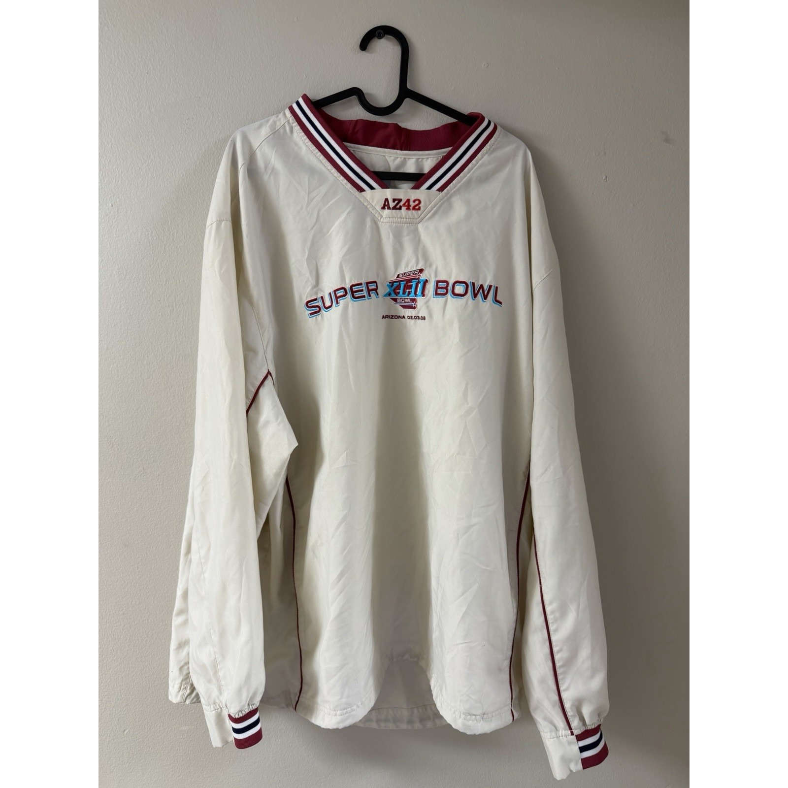 Arizona Super Bowl Jacket Pullover Jacket Reebok Xl White Az42 Xlii 2008 Arizona Super Bowl Jacket Pullover Jacket Reebok Xl White Az42 Xlii 2008